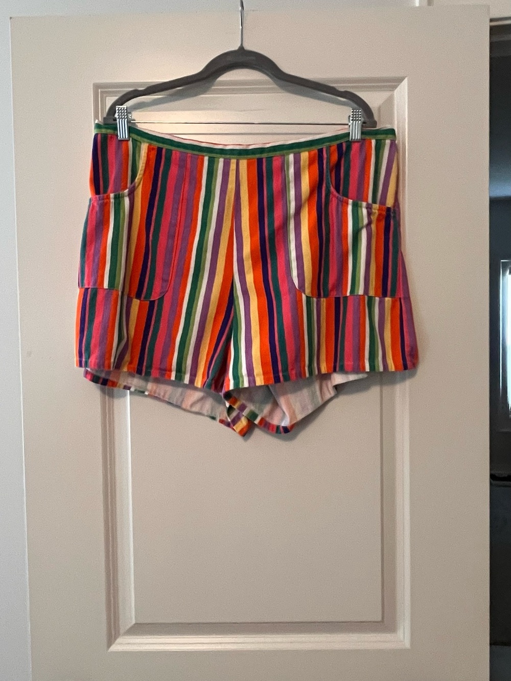 Frances Valentine Multicolor Striped Athletic Shorts